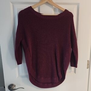 Express Deep Burgundy Crew Neck Sweater